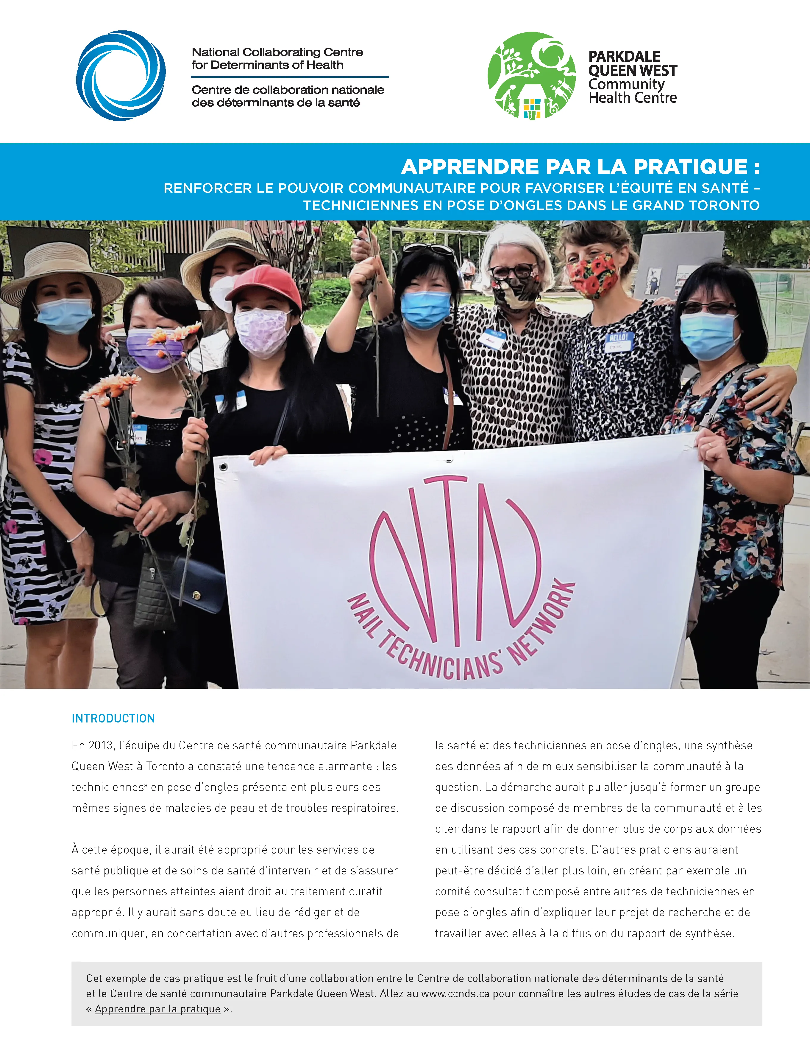 Apprendre par la pratique : Renforcer le pouvoir communautaire pour favoriser l’équité en santé – techniciennes en pose d’ongles dans le Grand Toronto
