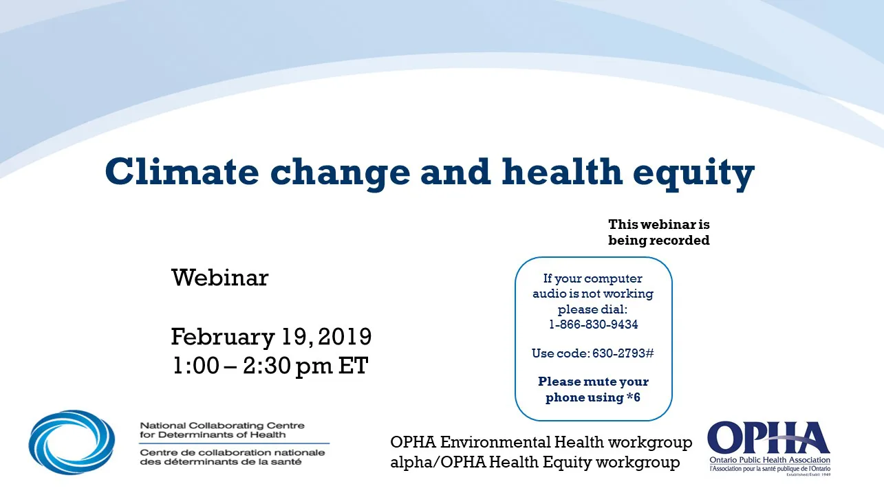 Webinaire du CCNDS : Climate change in health equity