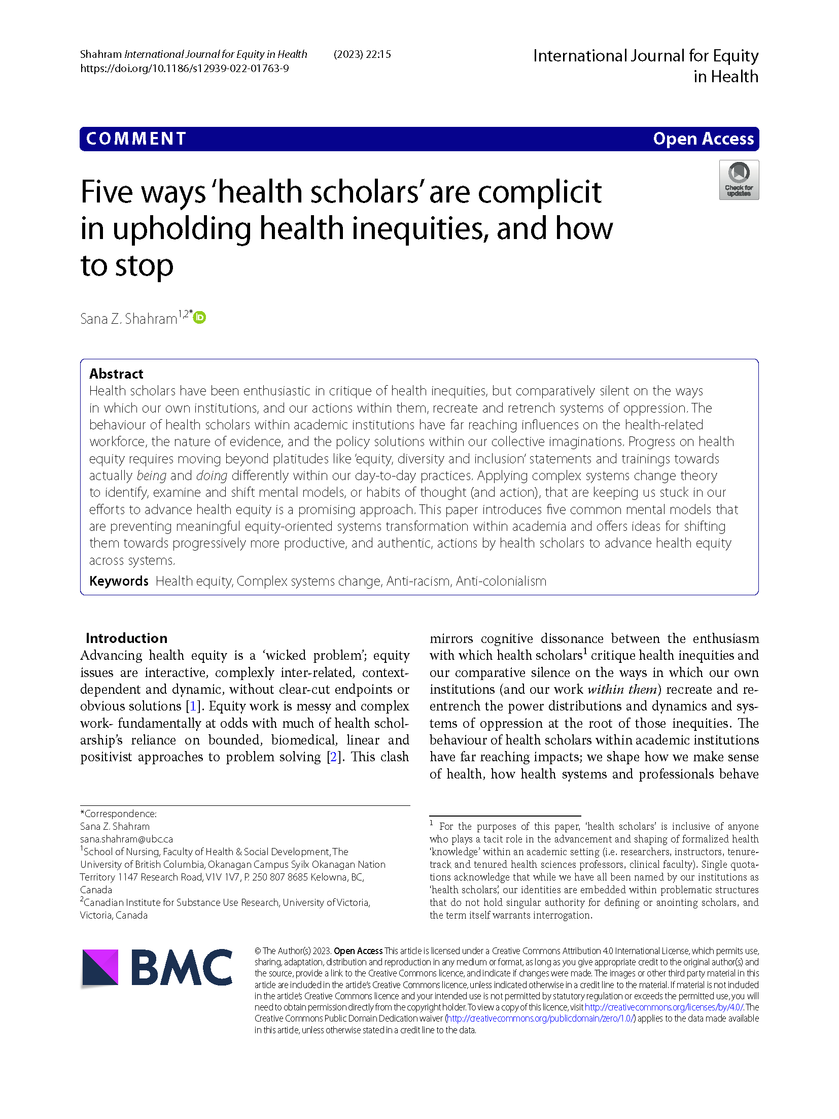 Five ways ‘health scholars’ are complicit in upholding health inequities, and how to stop